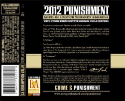 Stone "Punishment" Back Label with Certification Symbol